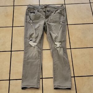 Torrid Light Gray Ripped Skinny Jeans